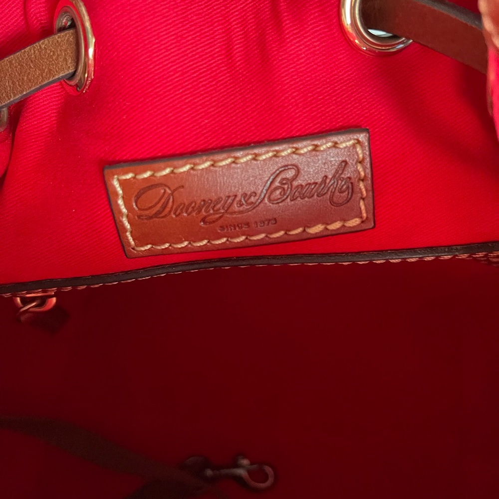 Dooney & Bourke Blue Leather Drawstring Bucket Bag - Picture 5 of 5
